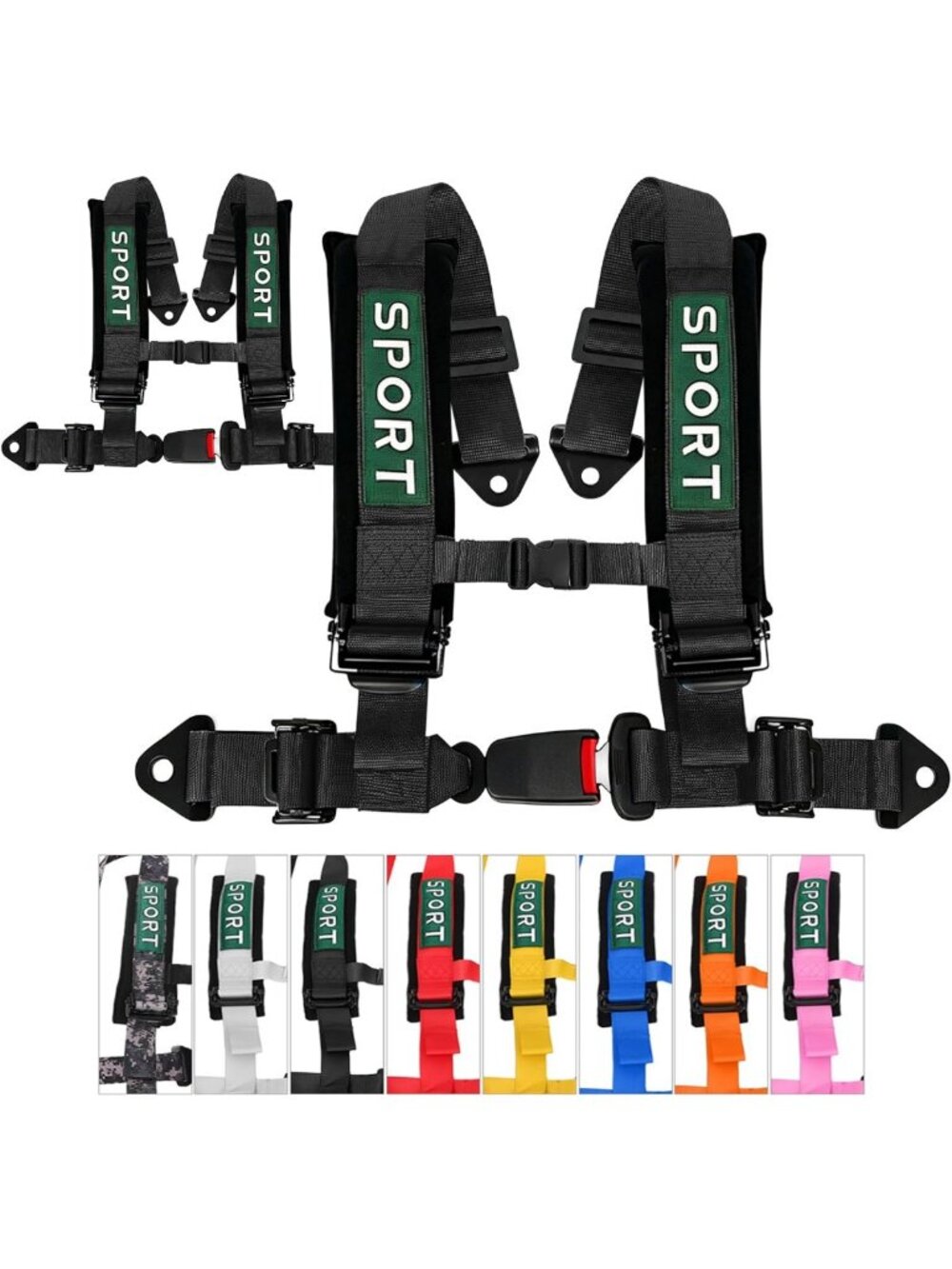 2 PCS 4-Point Safety Harness Set - Adjustable, Durable, Perfect for Kids & Pets